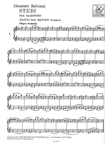 Studi per saxofono - Salviani (Giampieri) Ed. Ricordi