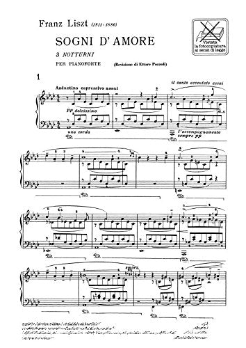 Sogni d'amore 3 notturni - Liszt Ed.Ricordi