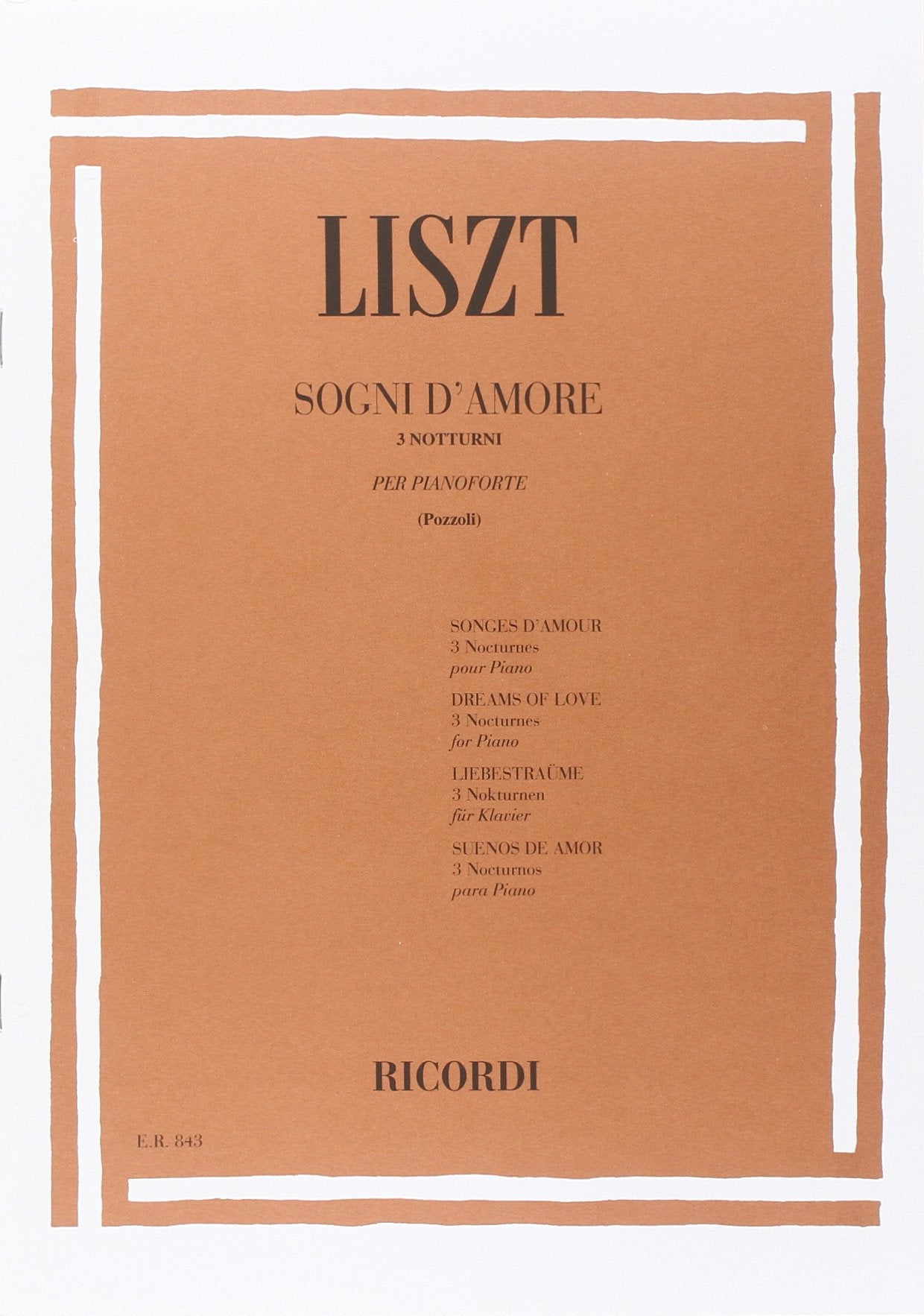 Sogni d'amore 3 notturni - Liszt Ed.Ricordi