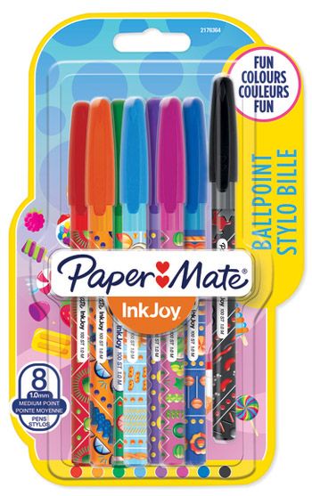 PaperMate Inkjoy 100 cap wrap - penna a sfera colore assortiti tipo punta conica