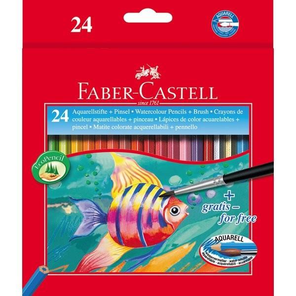 Faber-Castell 24 matite colorate acquerellabili + pennello