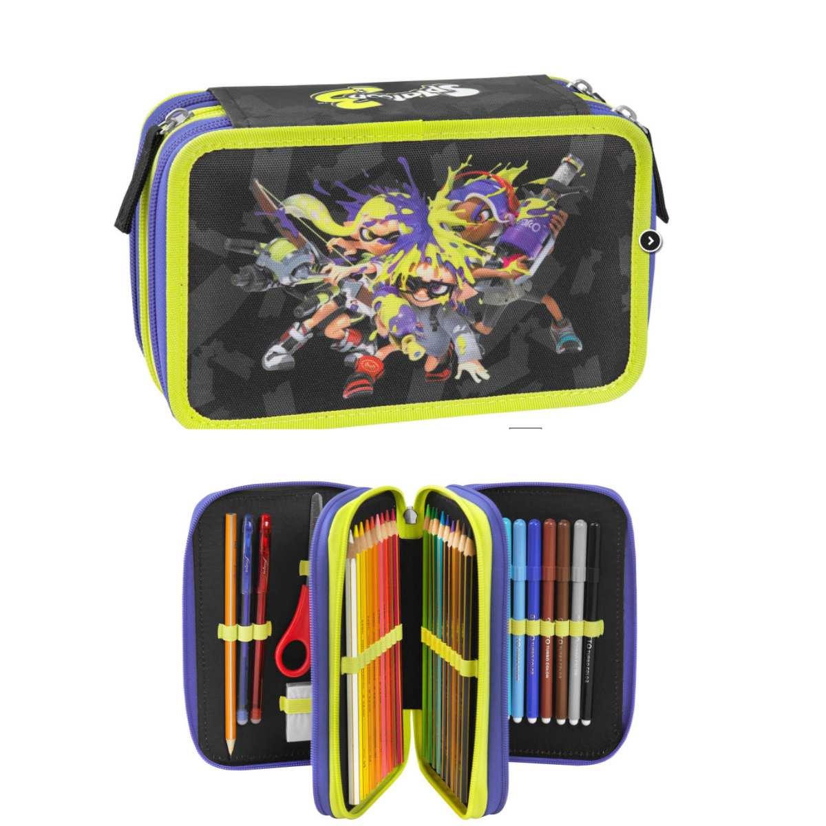 Astuccio 3 zip con corredo Splatoon - Panini