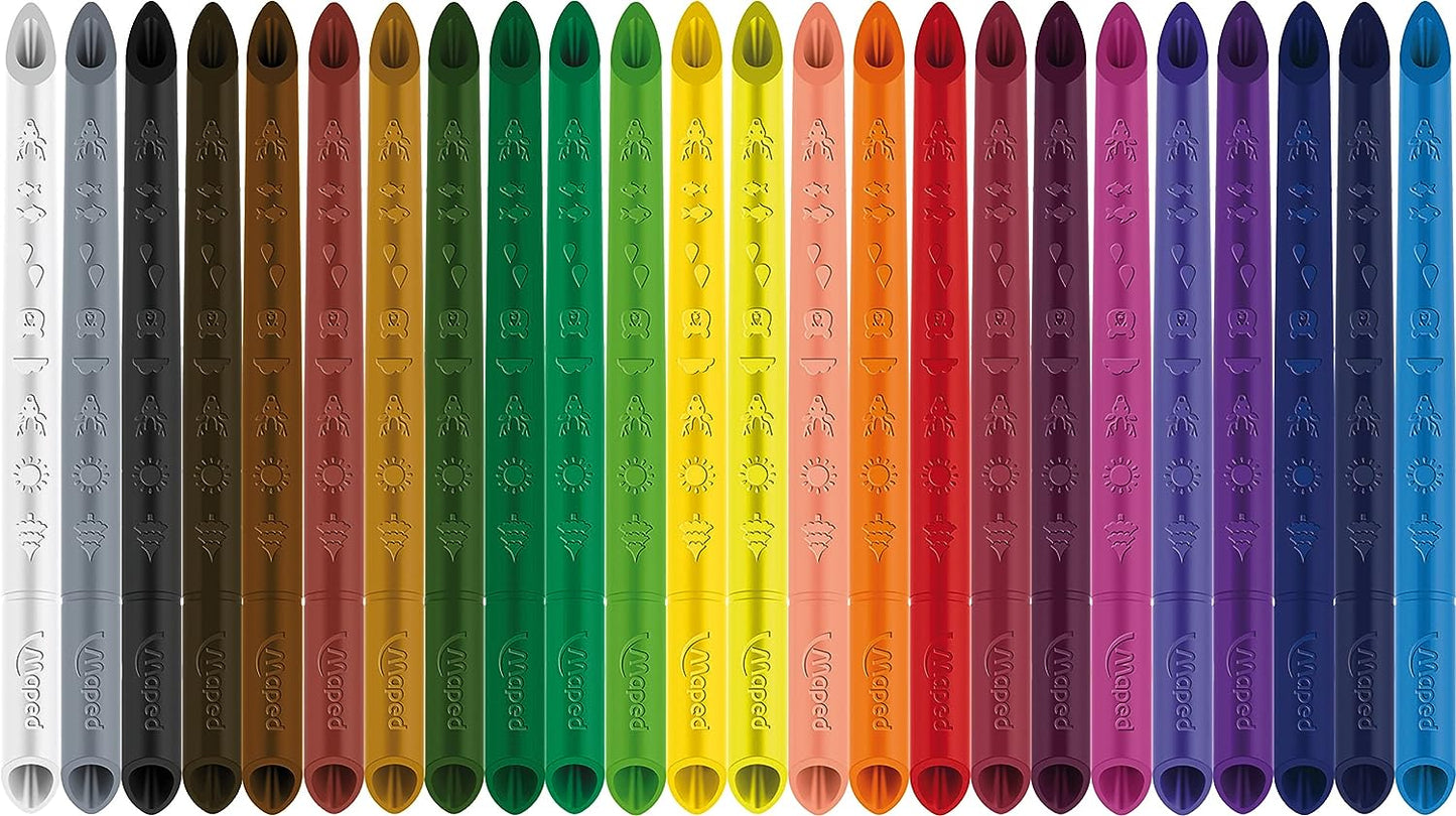 Maped - Pastelli colorati Color'PEPS INFINITY – 24 pezzi – 100% mina colorata – non è necessario temperare