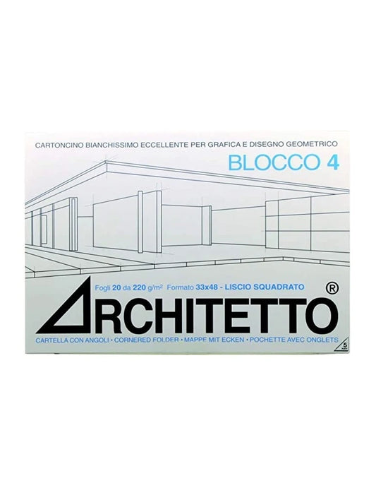 Album da disegno F4 Architetto liscio squadrato 33x48 - 220 g/mq - 20 fg