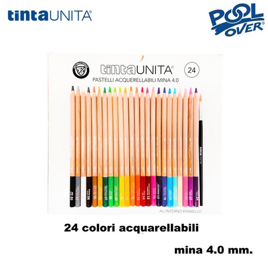 Pastelli Tinta Unita acquerellabili 4.0 24 COLORI - PoolOver