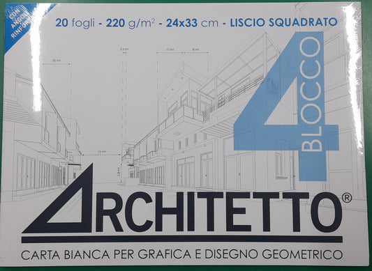 Album da disegno F4  Architetto liscio squadrato 220 g/mq-24×33