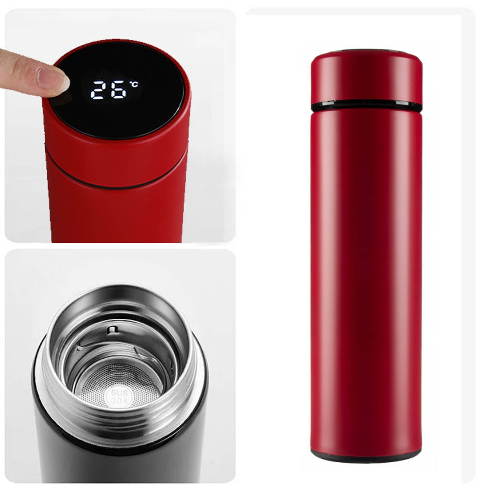 Termos Bevande Calde e Fredde 500ml Acciaio Inox Bottiglia Termica Display Temperatura LED