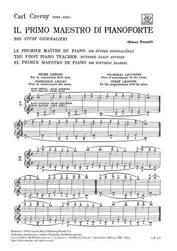 Il Primo maestro di Pianoforte - Czerny (Pozzoli) Ed. Ricordi