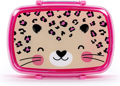 Tri-Coastal Design - TCD Made for Kids | Box Porta Pranzo | Scatola Grande 750 ml |Due Contenitori all'Interno| Senza BPA | Fantasia Maculata su Sfondo Rosa