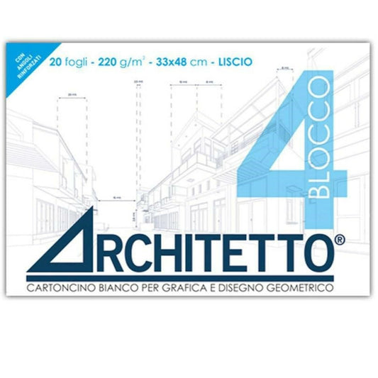 Album da disegno Architetto B4 liscio cm 33x48 fogli 20 - gr 220 mq