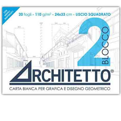 Album da disegno B2 Architetto liscio squadrato 24x33 - 110 g/mq