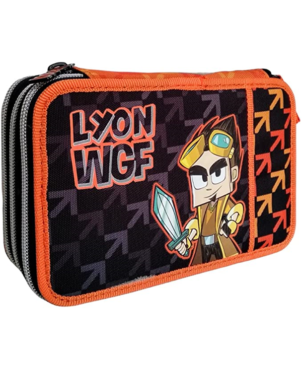 Astuccio Corredo 3 Zip Lyon Gamer, Arancio 67000