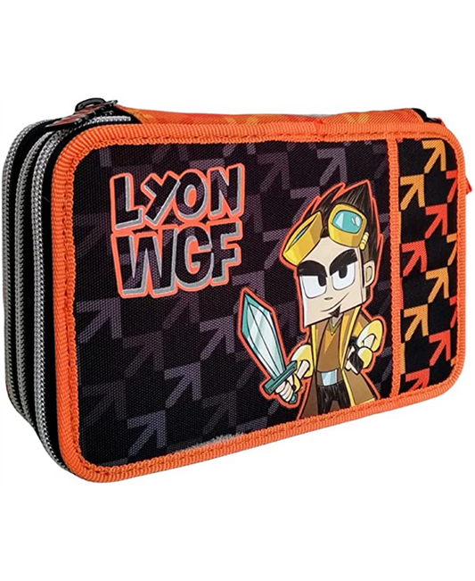 Astuccio Corredo 3 Zip Lyon Gamer, Arancio 67000