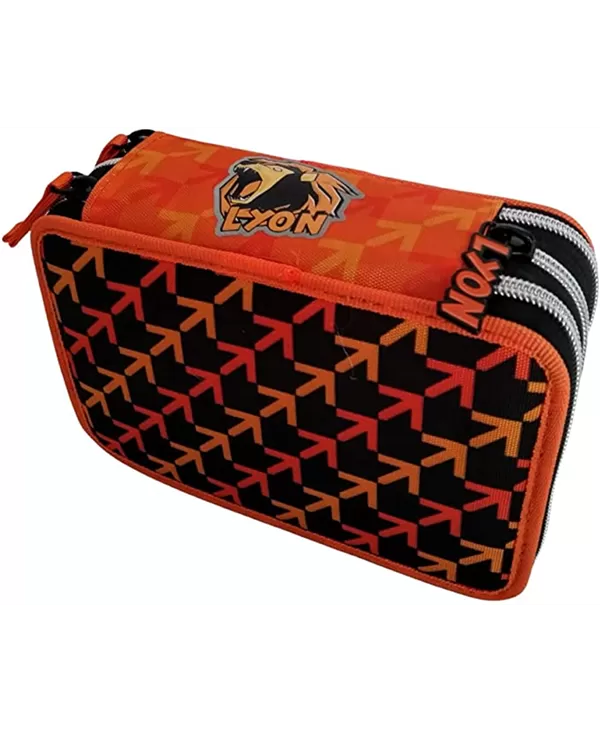 Astuccio Corredo 3 Zip Lyon Gamer, Arancio 67000