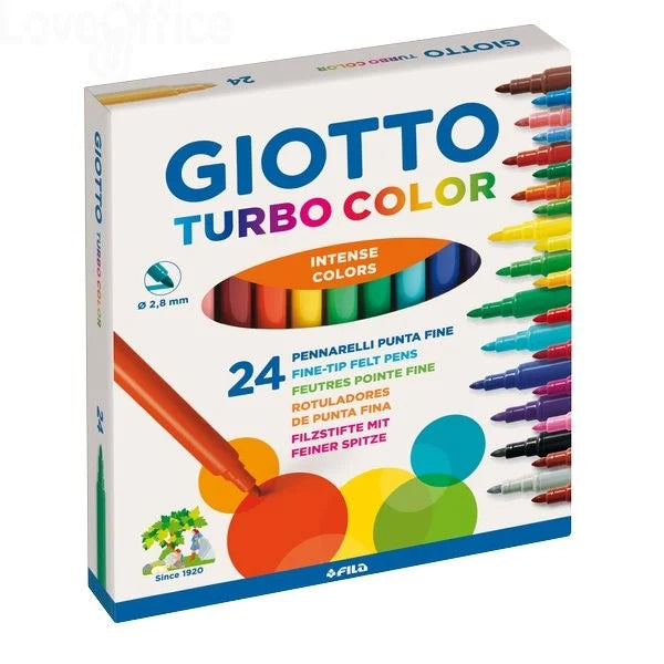Pennarelli Turbo Giotto - Turbo Color punta fine - 0,5-2 mm (conf.24)